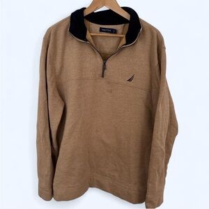 Nautica Men's Brown Zip-Up Sweater